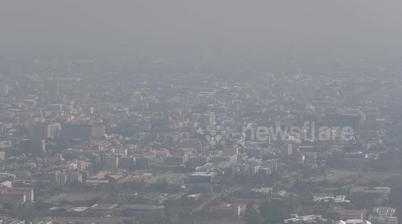 Air pollution in Thailand reaches unhealthy levels as viewed from Doi Suthep