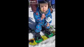 1 year old snowboarding!