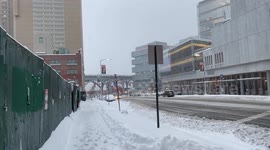 Streets of New York during February 2021 Snow Storm