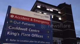 Scenes outside Bedford Hospital as Capt. Tom Moore dies with covid diagnosis