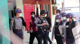 Myanmar students detained for protesting against military coup arrive at court in Mandalay