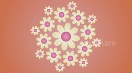 Flowers Rotation in Circle on background