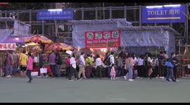First day of the traditional Chinese New Year flower market in Hong Kong