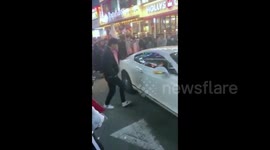 Bentley hit by a drunken man