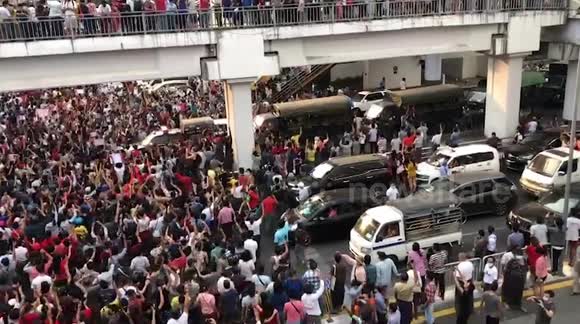 Newsflare Myanmar Protesters Surround Police Trucks At March Against Military Coup
