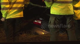 Rain causes car to skid off road and hit tree, Derbyshire, Storm Christoph