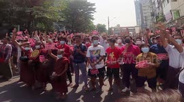 Myanmar mass protest after military coup chiefs cut internet and phones
