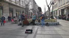 music on the streets of Belgrade