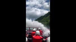 Rapid speed boat water dunk