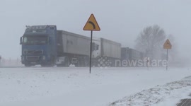 Winter storm causes kilometres of traffic jams in Poland