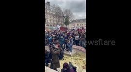 Parisians protest in support of French girl who was victim of rape by 20 firefighters