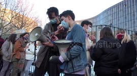 Dozens hold vigil in memory of French student found dead after accusing elected official of rape