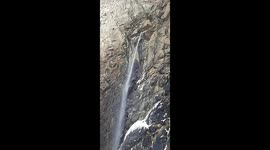 Vasudhara waterfall above the view of Badrinath in the Himalayas