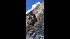 Vasudhara waterfall above the view of Badrinath in the Himalayas