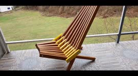 A man makes a great chair in Sarajevo from wood and wire