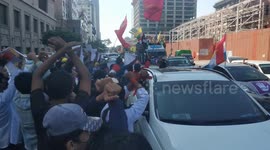 Protest against military coup in Yangon, Myanmar