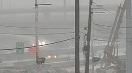 Winter weather hits Austin Texas 183 flyover ramp