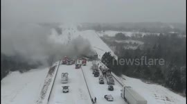 Oklahoma's I-44 closed after fiery pileup in wake of Storm Uri