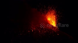 Volcanic activity as Etna erupts in explosions and gas bubbles