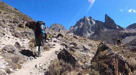 In a world’s first this amazing footage shows the moment a wing suit pilot jumped from the peak of Africa’s second highest mountain