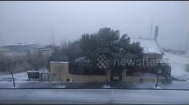 Snow in Israel Near the Ancient City of Shiloh