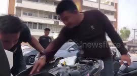Snake caught inside schoolgirls motorcycle