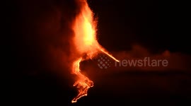 Mount Etna continues to spew lava in spectacular fashion