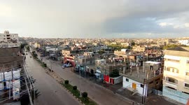 A general view of the town of Beit Lahia in northern Gaza, as a deep depression was entered