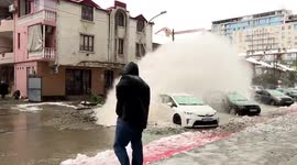 flood in batumi cars were damaged