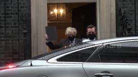 Boris Johnson leaves 10 Downing Street to announce roadmap out of lockdown