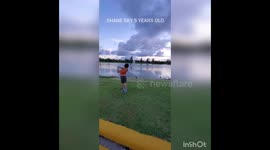 Can this be the next little tiger woods?  5 year old shane sky sharpening his drives for future place on pro tour.