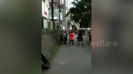 Police attend shooting at shopping mall in Quezon City, the Philippines