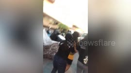 Terrified locals run for their lives during shooting at shopping mall in Quezon City, the Philippines