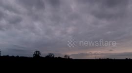 Saharan Sand bought by high wind turns sun set red