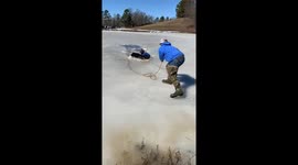 Trapped frozen calf rescued by kindhearted men in Arkansas