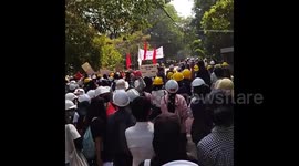 Myanmar students, doctors protest against military rule in Yangon