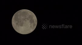 Snow Moon close-up view during lockdown 4K