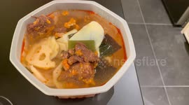 HaiDiLao instant Self-heating Hot Pot demonstration