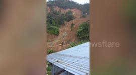Landslide tumbles down mountainside after heavy rain in Philippines