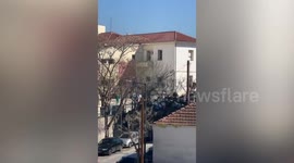 Residents gather in street after earthquake shakes central Greece