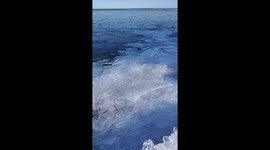 Lake Superior ice crashes ashore with an incredible sound and action.