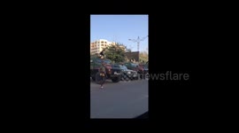 Military vehicles on Dakar