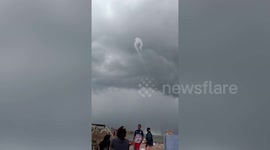Waterspout scares residents on Indonesia beach