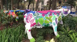 Art buffalo 'down the street' with brilliant drawings makes people curious and excited in Hanoi