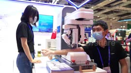 Medical robot that can draw blood displayed at tech fair in China