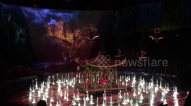 Watching fantastic tumbling, fountain show during Shanghai trip