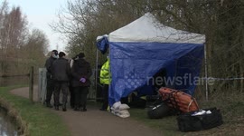 Police investigation launched after body found in woodland near Derbyshire canal, UK