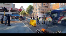 Student Protest for financial exclusion outside the University of the Witwatersrand