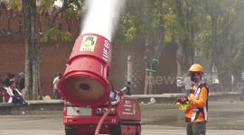 Firefighting robot joins campaign to purify air in 'world's most polluted city'