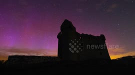 Aurora Time Lapse Over Monea Castle - N. Ireland - April 16th 2015